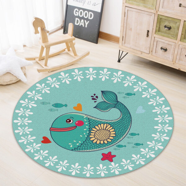 Cute Cartoon Round Animal Rug Living Room Coffee Table