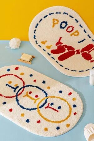 Cute Cartoon Cashmere Rug Bathroom Absorbent