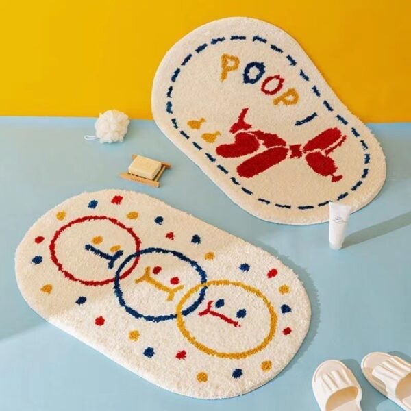 Cute Cartoon Cashmere Rug Bathroom Absorbent