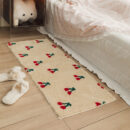 Checkerboard Floral Cloakroom Floor Mat Small Rug