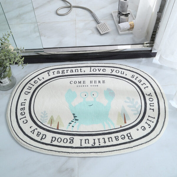 Oval Thickened Cashmere Absorbent Non-slip Rug - Image 4