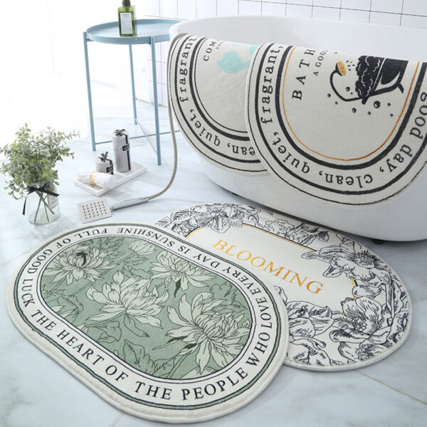 Oval Thickened Cashmere Absorbent Non-slip Rug - Image 7