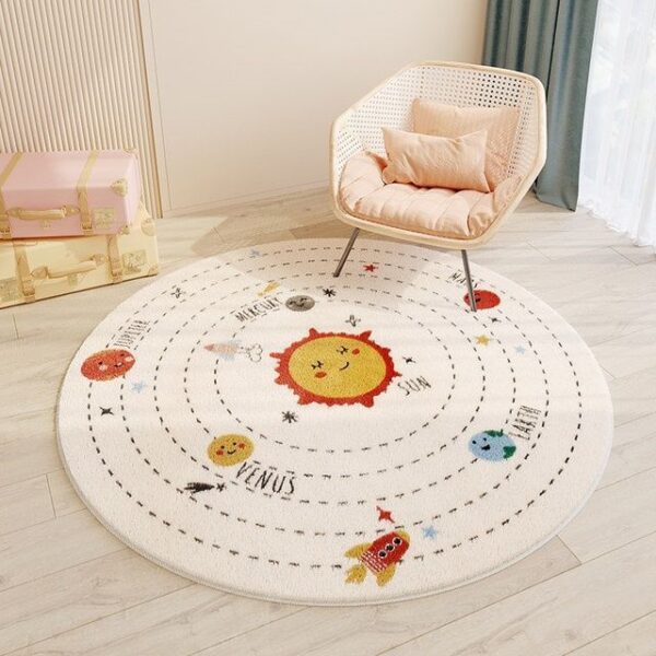 Children's Room Round Cashmere Rug - Image 4