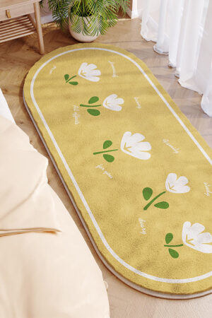 Oval Rug Living Room Bedroom Plush Thickening