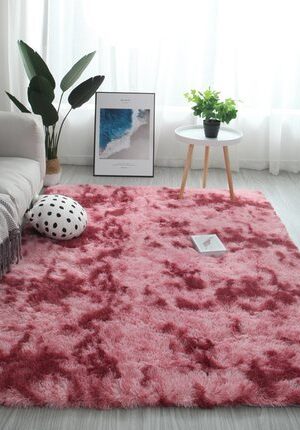 Simple Tie-dye Long Hair Rug