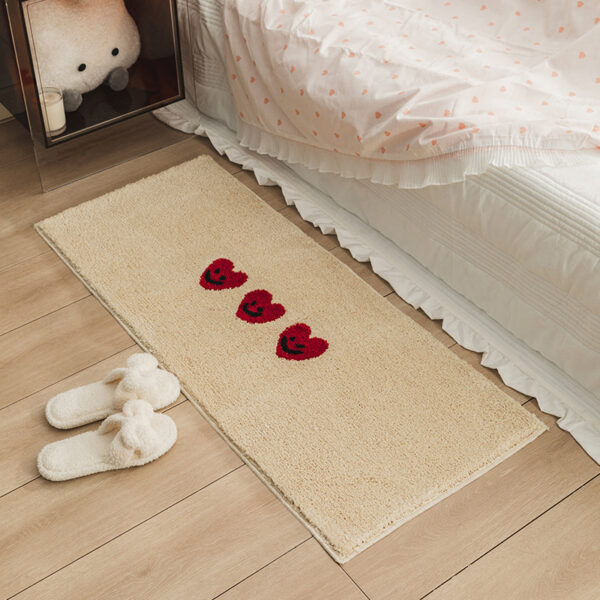 Checkerboard Floral Cloakroom Floor Mat Small Rug - Image 2