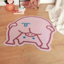 Cute Piggy Rug Into The Door Silk Circle Non-slip Special-shaped Floor Mat