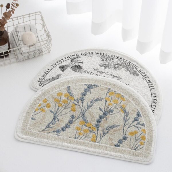 American Hand-painted Flower And Bird Pastoral Floral Semicircle Rug