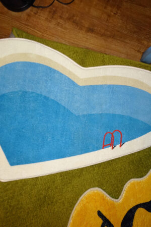 Heart Shaped Mini Pool Art Romantic Rug