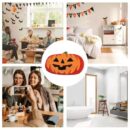 Halloween Pumpkin Bath Rug Non-Slip Absorbent Washable Knitted Polyester Entryway Mat