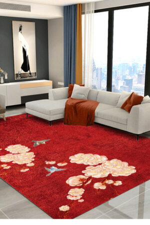 European Style Gold Drill Velvet Bedroom Bedside Rug